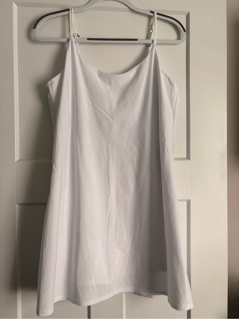 Abercrombie & Fitch White Spaghetti-Strap Mini Slip Dress